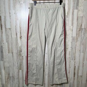Vintage‎ Y2k Express Cream Red Stripe Sweat Pants Wide Leg Womens Medium